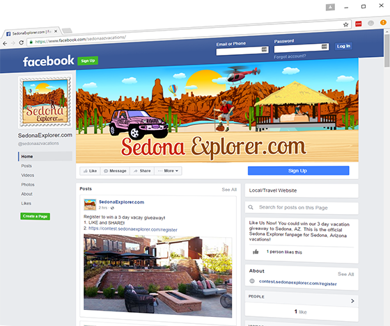 Sedona Explorer Facebook Page